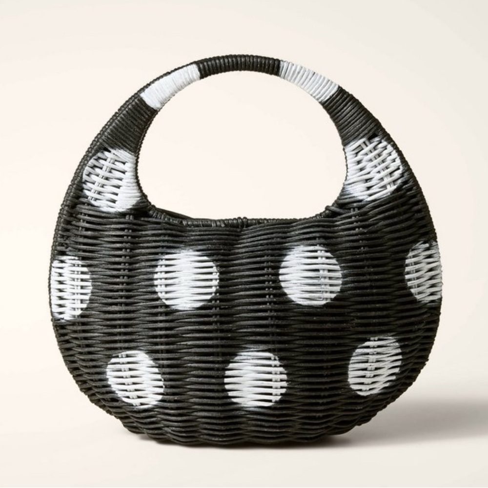 Kate Spade X Target Black and White Polka Dot Woven Bag